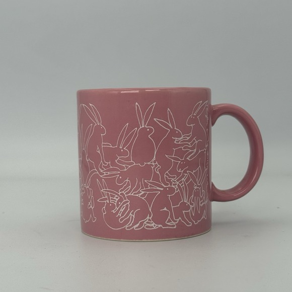 Vintage Taylor & Ng Humping Rabbits Mug Pink Ceramic San Francisco 1970s Japan - Picture 1 of 10